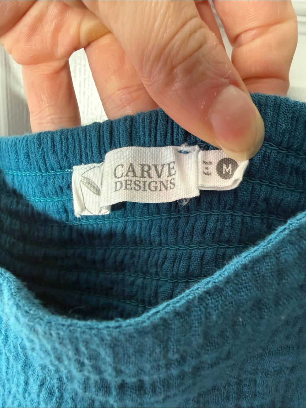 CARVE DESIGNS Women's Knox Gauze Junpsuit Turquoise Blue Organic Cotton Medium - Picture 2 of 11